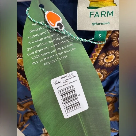 Farm Rio: Blue Ornament Floral Midi Dress - Picture 8 of 10